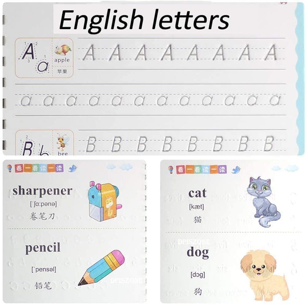 Magic Practice Copybook for Kids – 4 Reusable Learning Books with Magic Pen